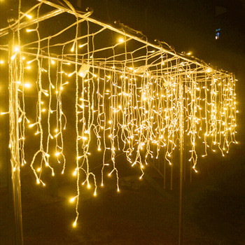 Χριστουγεννιάτικα Φωτάκια Καταρράκτης Διακόσμηση Εξωτερικού Χώρου Droop Led Lights Κουρτίνα String Lights Party Ggarden Eaves Decoration 220V 110V