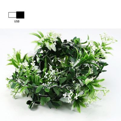 10/20 led Φωτιστικό κορδόνι λουλουδιών γιρλάντα Leafs LED Fairy Light Χριστουγεννιάτικο Διακοσμητικό τραπέζι γάμου Μπαταρία/USB Vine String Light