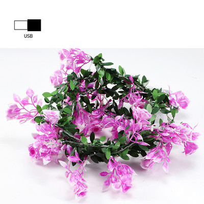 10/20 led Φωτιστικό κορδόνι λουλουδιών γιρλάντα Leafs LED Fairy Light Χριστουγεννιάτικο Διακοσμητικό τραπέζι γάμου Μπαταρία/USB Vine String Light