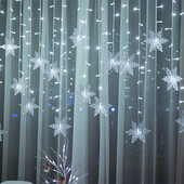 Božićno svjetlo Led pahulja zavjesa Icicle Fairy String Lights Girlland za unutarnju i vanjsku kućnu zabavu Novogodišnja dekoracija
