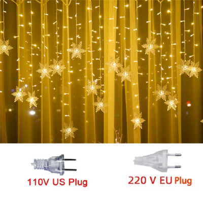 Božićno svjetlo Led pahulja zavjesa Icicle Fairy String Lights Girlland za unutarnju i vanjsku kućnu zabavu Novogodišnja dekoracija