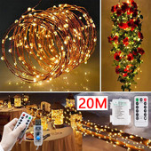 Led Fairy String Lights USB akuga töötav välistingimustes veekindel jõuluvaniku vasktraat pulmapeo jaoks Kodutoa sisekujundus