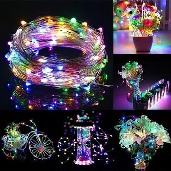 Led Fairy String Lights USB Λειτουργεί με μπαταρία Εξωτερική αδιάβροχη χριστουγεννιάτικη γιρλάντα χάλκινο σύρμα για γαμήλιο πάρτι διακόσμηση σπιτιού