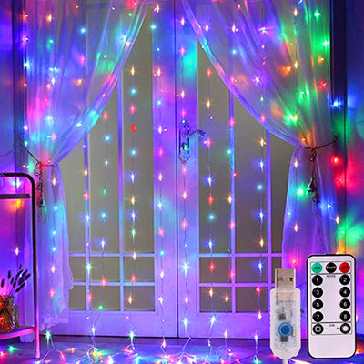 8 modova daljinskog upravljača USB LED svjetla za zavjese Blagdanska vjenčanja Vilinska svjetla za uređenje dnevne sobe