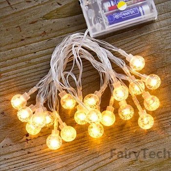 Κρυστάλλινη μπάλα LED Fairy String Χριστουγεννιάτικα διακοσμητικά για το σπίτι Κρεμαστή γιρλάντα Χριστουγεννιάτικο Στολίδι Navidad Χριστουγεννιάτικο Δώρο Πρωτοχρονιάς