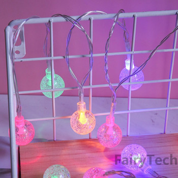 Κρυστάλλινη μπάλα LED Fairy String Χριστουγεννιάτικα διακοσμητικά για το σπίτι Κρεμαστή γιρλάντα Χριστουγεννιάτικο Στολίδι Navidad Χριστουγεννιάτικο Δώρο Πρωτοχρονιάς