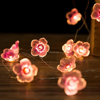 20/30 Led Lights Χριστουγεννιάτικα ροζ φώτα από άνθη κερασιάς Διακοσμητικά γιορτινής γιορτής Φωτιστικό Led Φωτιστικό γιρλάντα Sakura Κρεμαστό Φωτιστικό κορδόνι