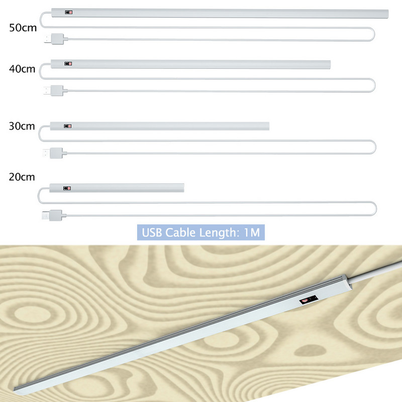 Išmanieji rankų šlavimo jutiklio spintelės šviestuvai Ultra plonas USB kištukas virtuvės lempos apšvietimas spintos spintelės spintai 2835 SMD LED lemputė