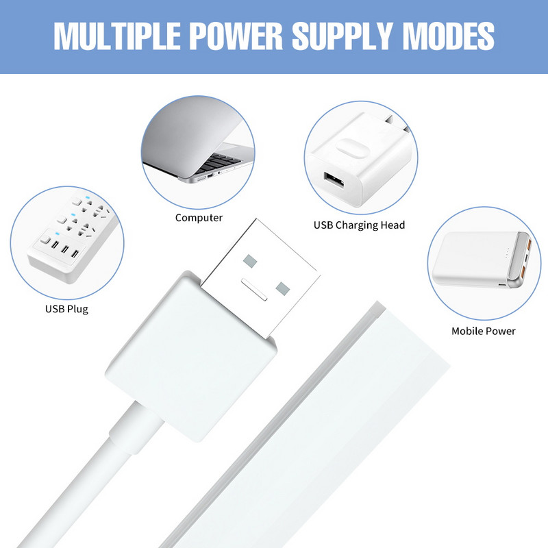 Išmanieji rankų šlavimo jutiklio spintelės šviestuvai Ultra plonas USB kištukas virtuvės lempos apšvietimas spintos spintelės spintai 2835 SMD LED lemputė