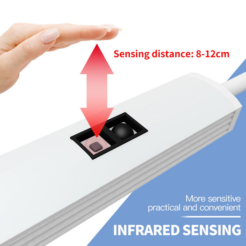Išmanieji rankų šlavimo jutiklio spintelės šviestuvai Ultra plonas USB kištukas virtuvės lempos apšvietimas spintos spintelės spintai 2835 SMD LED lemputė