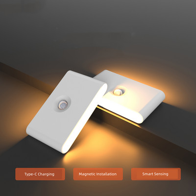 Интелигентна безжична панелна лампа Сензор за движение LED светлина Подсветка на шкафа Акумулаторна стълбищна килер Чекмедже за спалня Непряко осветление