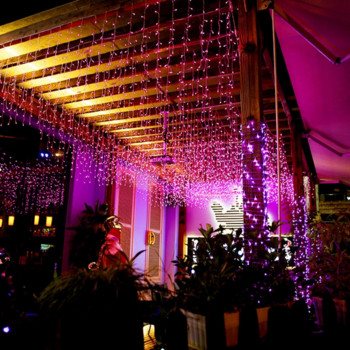 Коледен гирлянд LED завеса Icicle String Lights Droop 0.4-0.6m AC 220V Garden Street Външно декоративно празнично осветление