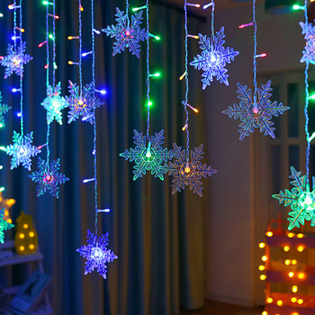 Светодиодна светлина за завеси Фея Струнни светлини Гирлянда за Нова година Коледа На открито Сватба Домашен декор Празнична декорация