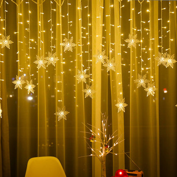 Светодиодна светлина за завеси Фея Струнни светлини Гирлянда за Нова година Коледа На открито Сватба Домашен декор Празнична декорация
