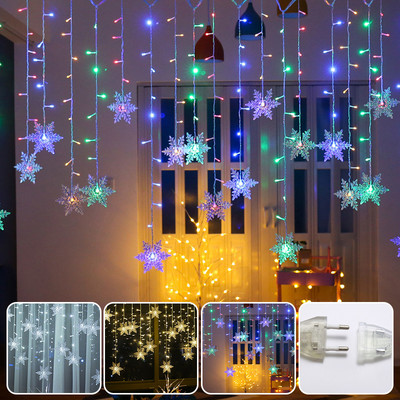 Φωτιστικό κουρτίνας LED Fairy String Lights γιρλάντα για την Πρωτοχρονιά Χριστουγεννιάτικη Διακόσμηση Εξωτερικού Εξωτερικού Γάμου Εορταστικό Διακοσμητικό