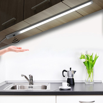 30/40/50CM LED осветление за шкаф PIR Motion Сензор за ръчно почистване Нощни светлини USB щепсел за кухня, спалня, гардероб Нощна лампа
