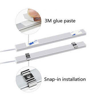30/40/50CM LED осветление за шкаф PIR Motion Сензор за ръчно почистване Нощни светлини USB щепсел за кухня, спалня, гардероб Нощна лампа