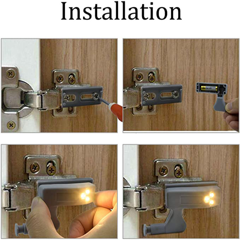 20/5 tk kapialuse valgusega LED sisemine hingega lamp Universaalne riidekapi ukse andur Valgus Magamistoa Köök Kapp Öölamp