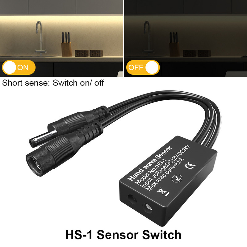 Rankinio šlavimo jutiklio reguliatorius DC12V-24V, skirtas LED juostiniam apšvietimui išmanusis jungiklis, šviesos reguliatorius, spinta, šviestuvai, nuolatinės srovės kištukas