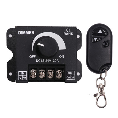 LED Stepless Dimmer Switch DC 12V-24V 30A 360W Τηλεχειριστήριο ρύθμισης φωτεινότητας για μονόχρωμο φως λωρίδας LED
