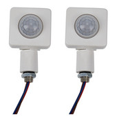 2X aukštos kokybės automatinis PIR 85-265V saugos PIR infraraudonųjų spindulių judesio jutiklis sieninis LED apšvietimas lauko baltas