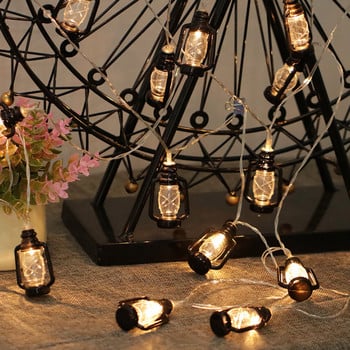 10/20 Led Fairy Lights Ρετρό Λαμπτήρας κηροζίνης LED String Lights Χριστουγεννιάτικο Φωτάκι με μπαταρία με τροφοδοσία εξωτερικής αυλής Διακόσμηση πάρτι σπιτιού