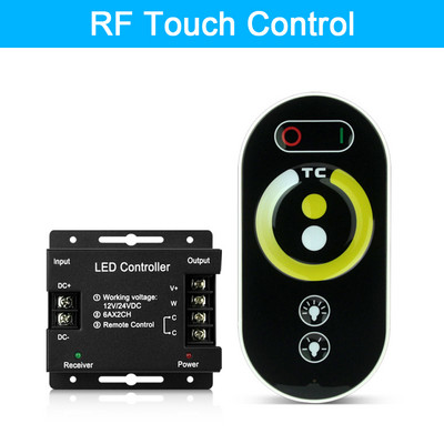 CCT reostata kontrolieris 12V 24V CCT LED sloksnes gaismas aptumšojamam RF tālvadības pults vai pieskāriena vai 86 paneļa vadībai no 2700K līdz 6500K maināma