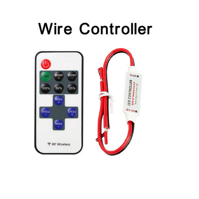 Ασύρματο Mini RF Μονόχρωμο LED Dimmer Controller DC5-24V 12A 144W για LED Strip Light 5050 3528 5630 5730