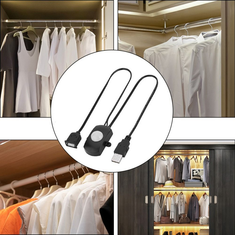 Automaatne USB DC 5-24 V PIR liikumisinduktsiooni lüliti Inimese liikumisanduri anduri lüliti detektori lüliti