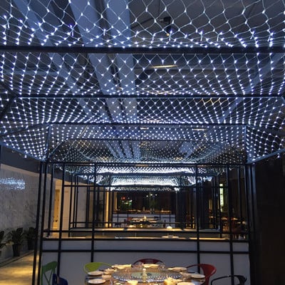 1.5x1.5m 96leds 8 moduri Priza UE 220V Net LED String Light Festival Decorare de Craciun Anul Nou Ceremonia de nunta Impermeabil