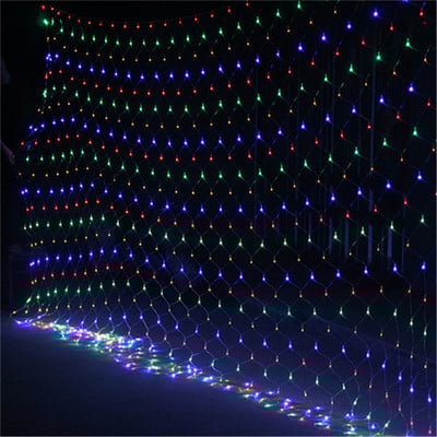 1.5x1.5m 96leds 8 moduri Priza UE 220V Net LED String Light Festival Decorare de Craciun Anul Nou Ceremonia de nunta Impermeabil
