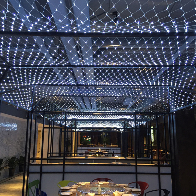 1.5x1.5m 96leds 8 moduri Priza UE 220V Net LED String Light Festival Decorare de Craciun Anul Nou Ceremonia de nunta Impermeabil