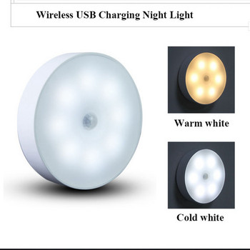 Светодиоди под шкафа Нощна лампа USB акумулаторен сензор за движение Осветление за килер Кухня Спалня Осветление Стенна лампа