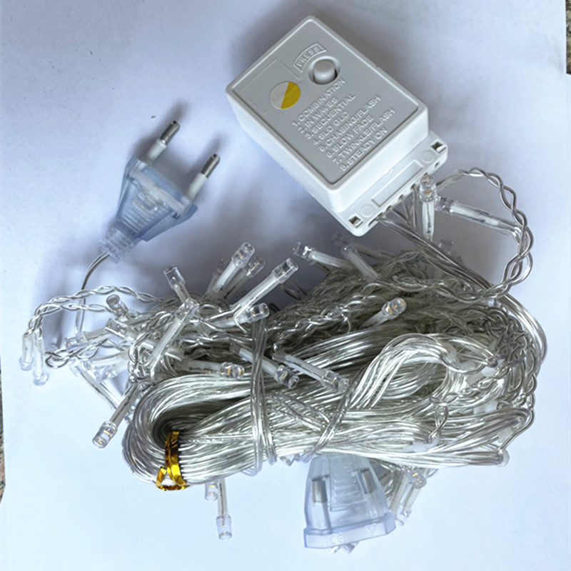 5M gatvės girlianda ant namų užuolaidos varveklio stygos 0,4–0,6 m kintamosios srovės 220 V Naujųjų metų kalėdiniai lauko šviestuvai