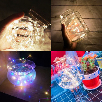 10συσκευασία LED String Light 1M 2M 3M Κουμπί Μπαταρία Χάλκινο σύρμα Νεράιδα Φωτάκια για Διακόσμηση Κήπου πάρτι στο αίθριο γάμου