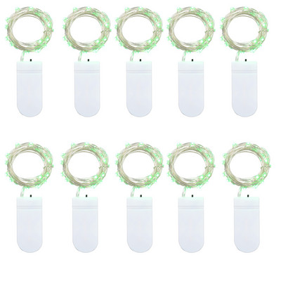 10συσκευασία LED String Light 1M 2M 3M Κουμπί Μπαταρία Χάλκινο σύρμα Νεράιδα Φωτάκια για Διακόσμηση Κήπου πάρτι στο αίθριο γάμου