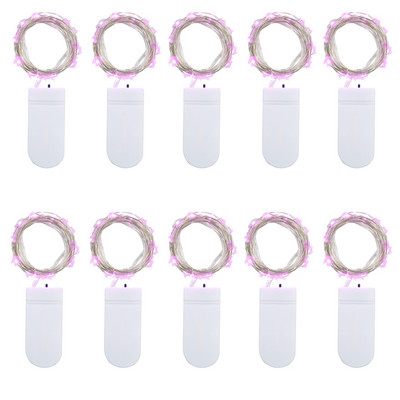 10συσκευασία LED String Light 1M 2M 3M Κουμπί Μπαταρία Χάλκινο σύρμα Νεράιδα Φωτάκια για Διακόσμηση Κήπου πάρτι στο αίθριο γάμου