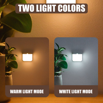 Сензор за движение Led USB NightLights Квадратна зареждаема лампа за спалня Кухня Стълбище Коридор Гардероб Шкаф Осветление LED