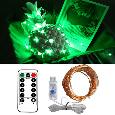 50/100/200 LED Φώτα χορδών από χάλκινο σύρμα USB Φώτα νεράιδων με τροφοδοσία με τηλεχειριστήριο 8 τρόπων λειτουργίας Φώτα αδιάβροχο χρονόμετρο τηλεχειριστηρίου