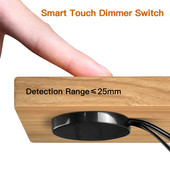 Проникващ дървен панел Сензорен превключвател за осветление Димируем сензор за ръчно почистване Димер Направи си сам LED под шкафа Кухненски гардероб Нощна лампа 12V
