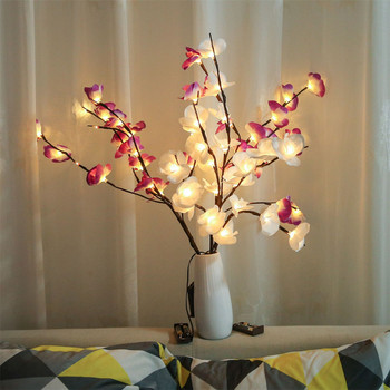 73 см 20 светодиода Направи си сам ваза за клон на орхидея, върбова клонка, цветен клон, светлини за коледни празници Декоративна фея за всекидневна