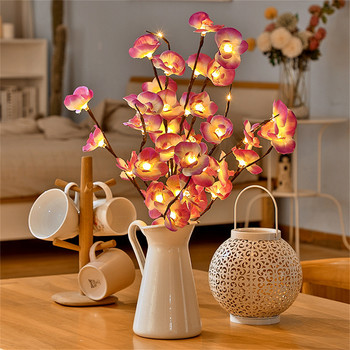 73 см 20 светодиода Направи си сам ваза за клон на орхидея, върбова клонка, цветен клон, светлини за коледни празници Декоративна фея за всекидневна