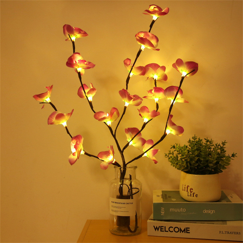 73cm 20 LEDs DIY orhideju zaru gaismas vāze Vītola zaru ziedu zars Gaismas Ziemassvētku brīvdienām Dzīvojamās istabas feja Dekoratīva
