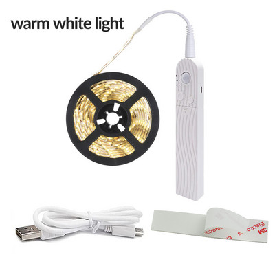 Senzor pokreta LED svjetlosne trake Komplet baterija ili USB napajana dioda za automatsko osvjetljenje za ormarić Ormar Kuhinjsko stubište