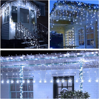 LED Κουρτίνα Snowflake String Lighting Εσωτερικού εξωτερικού χώρου Wave Φωτισμός Χριστουγεννιάτικα Διακοσμητικά Χριστουγεννιάτικα χριστουγεννιάτικα πάρτι Κήπου Fairy Lights