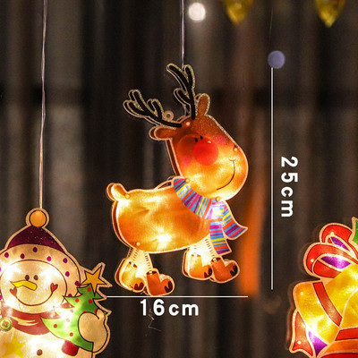 LED božićna svjetla s vakuumskom čašom Djed Mraz Snjegović Dekoracija prozora u stilu losa Festivalska svjetiljka za božićne dekoracije kućnih soba