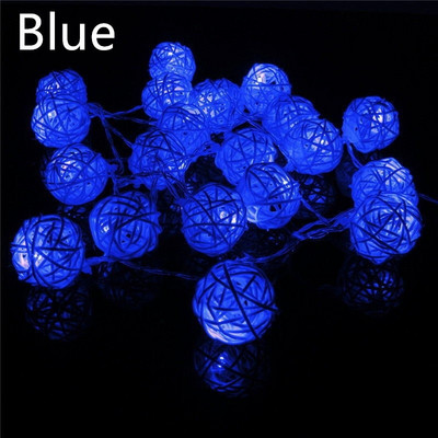 2,5 M 20 LED rotangpalmas lodīšu virtenes lodīšu gaismas vītnes svētku kāzu ballīšu noformējums Ziemassvētku pasaku gaisma iekštelpu istabai