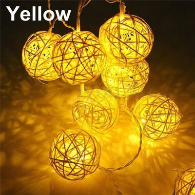 2,5 M 20 LED rotangpalmas lodīšu virtenes lodīšu gaismas vītnes svētku kāzu ballīšu noformējums Ziemassvētku pasaku gaisma iekštelpu istabai