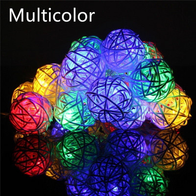 2,5 M 20 LED rotangpalmas lodīšu virtenes lodīšu gaismas vītnes svētku kāzu ballīšu noformējums Ziemassvētku pasaku gaisma iekštelpu istabai