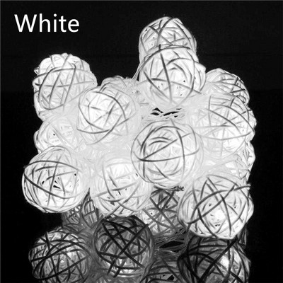 2,5 M 20 LED rotangpalmas lodīšu virtenes lodīšu gaismas vītnes svētku kāzu ballīšu noformējums Ziemassvētku pasaku gaisma iekštelpu istabai